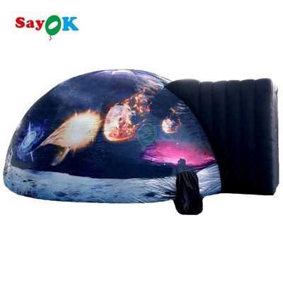 5m Diameter Flame Retardant Inflatable Planetarium Dome with Free 3D Design and Emergency Escape Feature