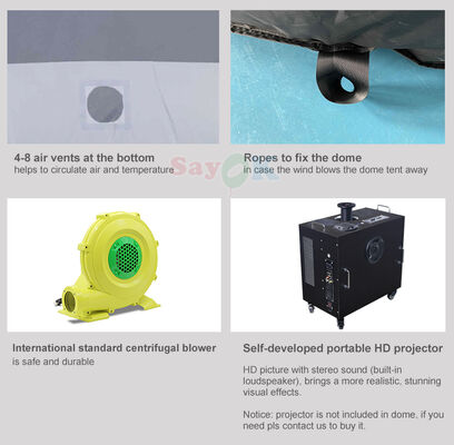 Sayok 6m Цифровая печать Мобильный планетарий Купол Переносной надувный астрономический шатер для школ