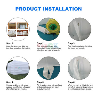 Sayok Индивидуальные современные большие уличные мероприятия Свадебные палатки Большие надувные светодиодные палатки для 100 человек