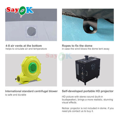 SAYOK 6m Diameter Portable Inflatable Planetarium Dome with 100% Blackout and Fire-Retardant Fabric for School Astronomy Education (Сайок 6м диаметр портативный надувный планетарий с 100% отключением света и огнезащитной тканью для школьной астрономии)