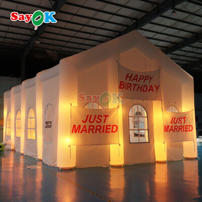 Портативная надувная палатка с LED-подсветкой и водонепроницаемой и УФ-стойкой тканью Оксфорд для мероприятий на открытом воздухе