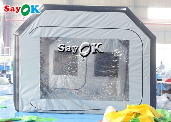 Прозрачная надувная палатка 8x4x3mH черная портативная надувная воздушная палатка герметичное автомобильное распылительное отделение