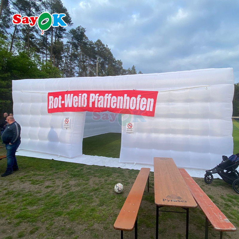 8м Большие кубические воздушные палатки с светодиодным освещением для вечеринки для 80 человек Надувная палатка с воздушным вентилятором