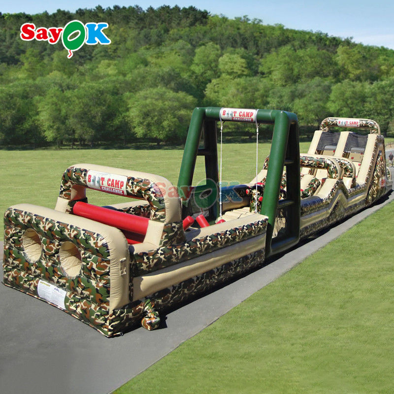 Коммерческий надувный барьерный курс Надувные объекты на открытом воздухе Гигантский надувный барьерный курс для взрослых