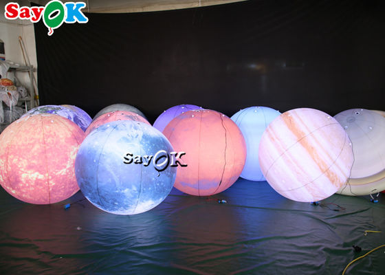 Материал PVC планет украшения 8 СИД огромный вися раздувной освещая
